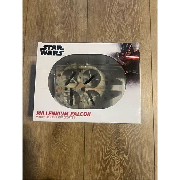 Star Wars Disney Millennium Falcon Motion Sensing Drone Quadcopter World Tech - Picture 1 of 12